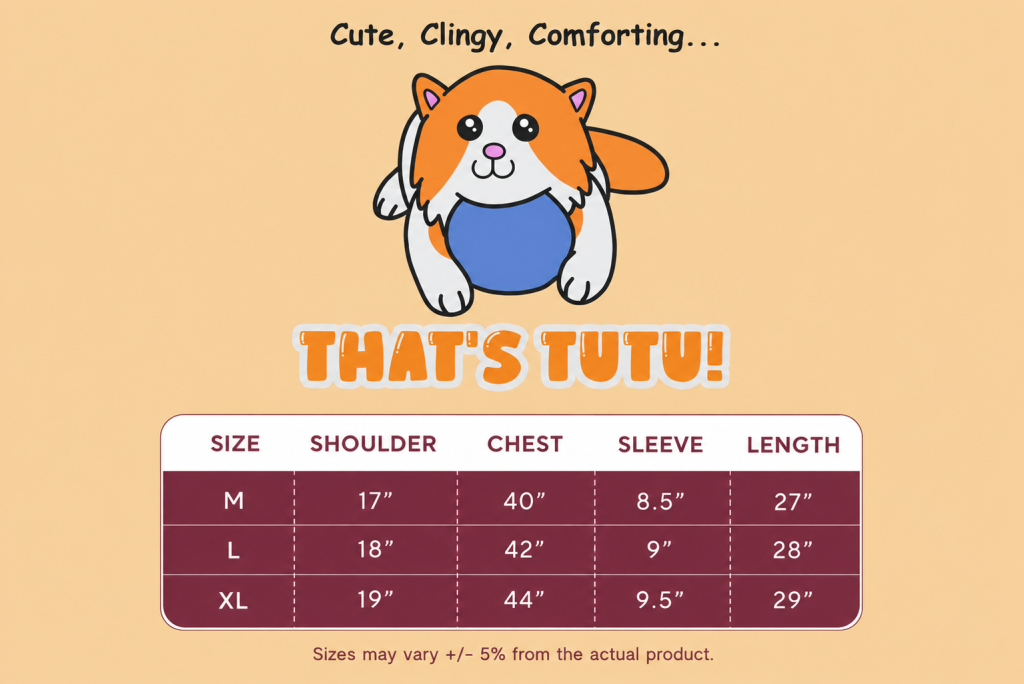 Size chart tshirt